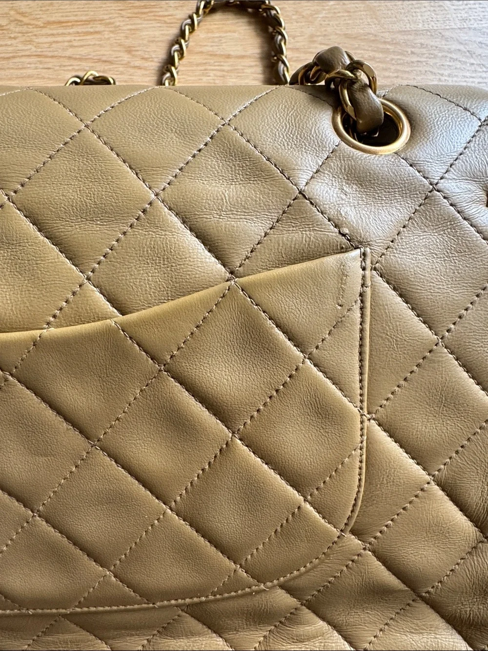 Vintage Chanel Medium Classic Flap Beige